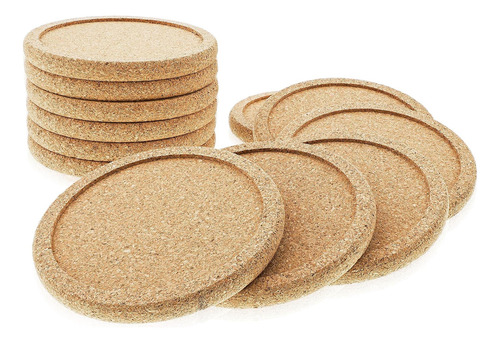 Cork Coasters Con Labio Para Bebidas Absorbentes | 12 Cola 4