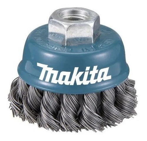 Cepillo Makita D-55223 en forma de copa retorcida de acero con rosca de 100 mm
