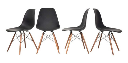 Silla Eames X4 Diseño Living Comedor Cocina Full Baires4 Cantidad de sillas por set 4 Color de la estructura de la silla Negro