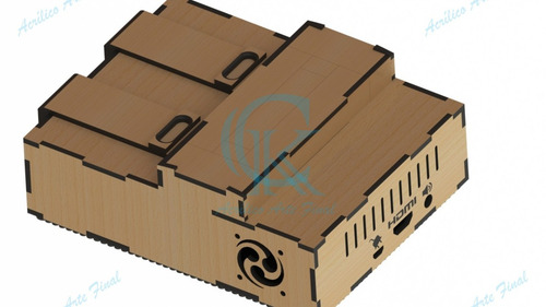 Case Raspberry Pi3 Mdf Snes 10 Peças