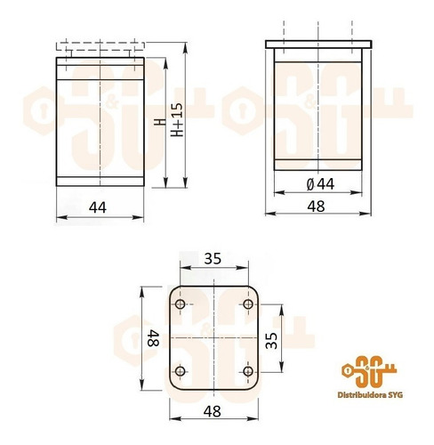 Pata De Aluminio 10 Cm Reforzada Sillón Muebles Bajo Mesada