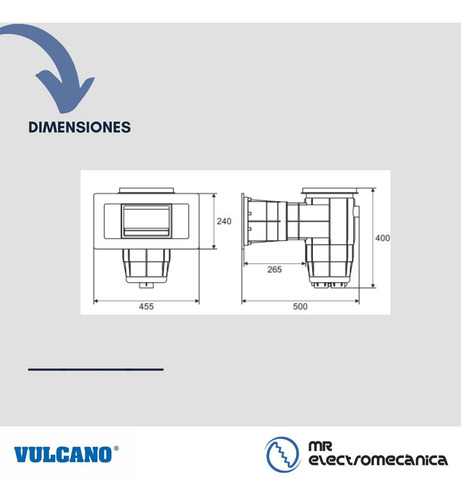 Skimmer Boca Ancha Para Pileta Hormigon Vulcano 38cm 119003