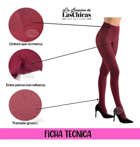 Imagen 7 de 10 de Media Panty Ultraopaca Termica Mora 1140 Vs Colores Premium