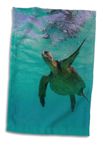 Toalla De Mano 3d Rose Green Sea Turtle Para Nadar Bajo El A