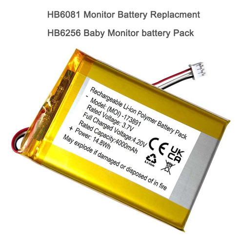 Reemplazo De Batería De 4000mah 3.7v Para Hellobaby Hb6081 V