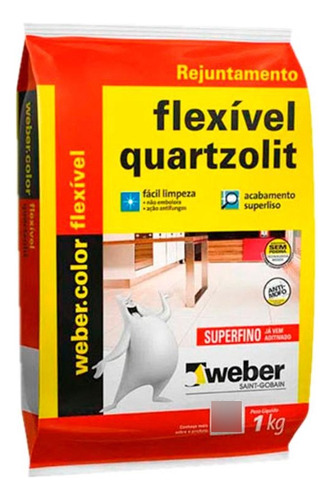 Rejunte Quartz Flex Branco 1kg - Kit C/15 Quilos
