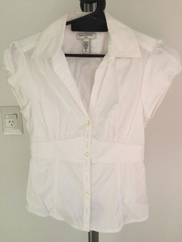 Camisa Blanca Manga Corta Banana Republic