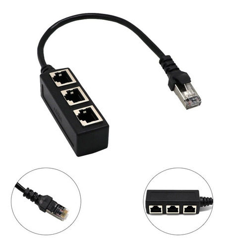 1 Pieza Adaptador Divisor Rj45 De Alambre Núcleo Chapado En