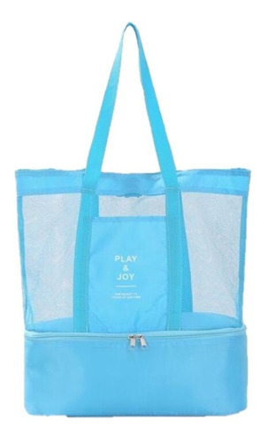 Bolsa Plegable Malla Y Termica Para Compras Playa Picnic Etc