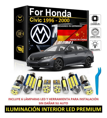 Kit Iluminación Interior Premium Led Honda Civic 1996 - 2000