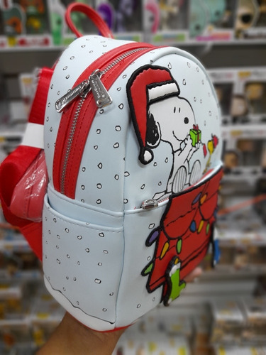 Loungefly Peanuts Gift Giving Snoopy Minibackpack Color Celeste