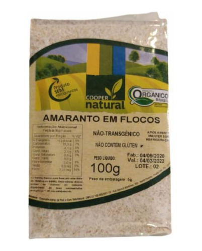 Kit 2x: Amaranto Em Flocos Orgânico Coopernatural 100g