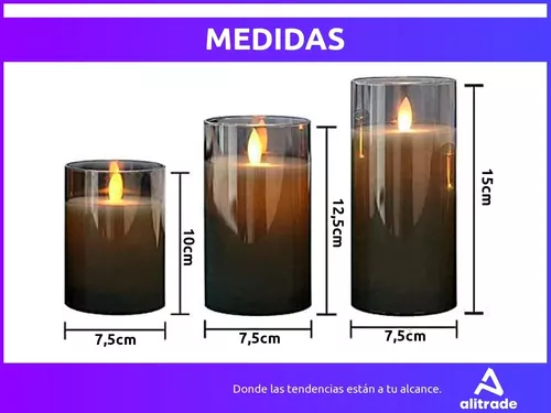 Kit Velas Velones De Led A Pila Efecto Llama Con Movimiento