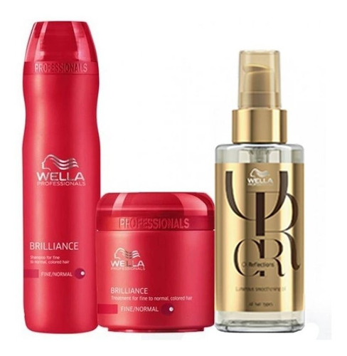 Kit Shampoo E Máscara Wella Brilliance Óleo Capilar Wella