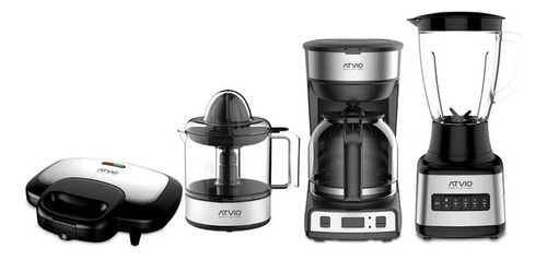 Set Licuadora Cafetera Sandwichera Exprimidor Atvio