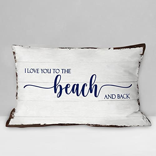 Funda De Almohada Suave  Rustic I Love You To The Beach...