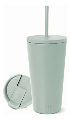 Simple Modern Insulated Tumbler With Lid And Straw | Iced Color -sea Glass Sage