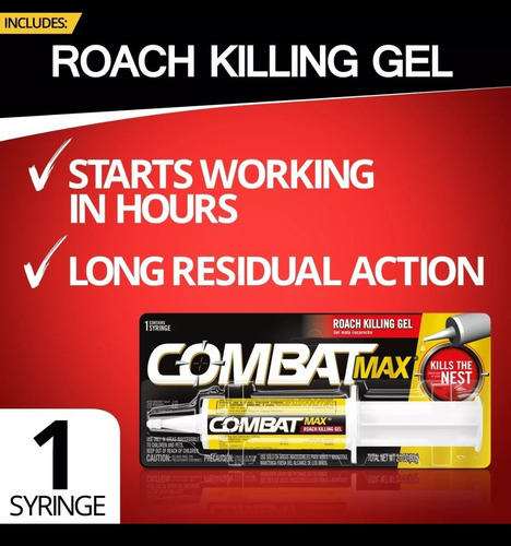 Combat Max Jeringa Americana Veneno Mata Cucarachas 60g