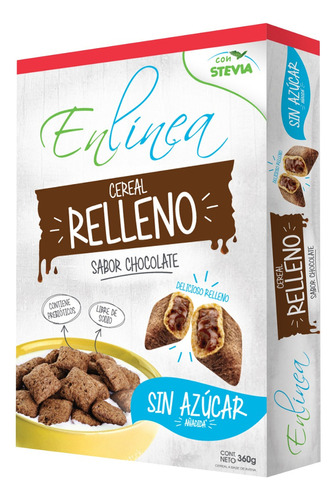 Cereal Relleno Sabor Chocolate, En Línea, Sin Azúcar 360g