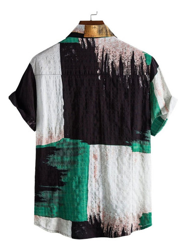 Mt Camisa Playa Manga Corta Hombre Estampado Verano Botón