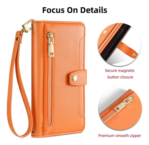 Funda De Cuero Para iPhone Carcasa De Bolsa Con 2 Correa