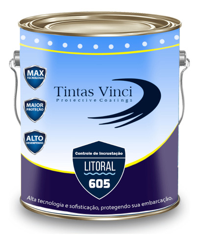Tinta Anti-incrustante Vinci Litoral Azul 3,6l Barco Madeira Azul
