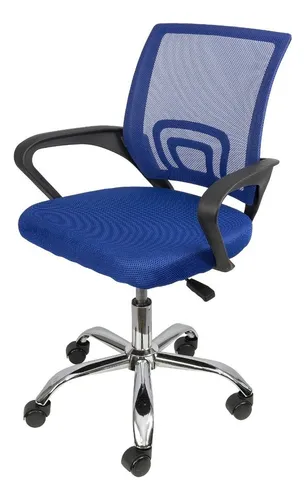 Silla Escritorio Ejecutiva Boxbit Tok Color Azul Material Del Tapizado Nailon