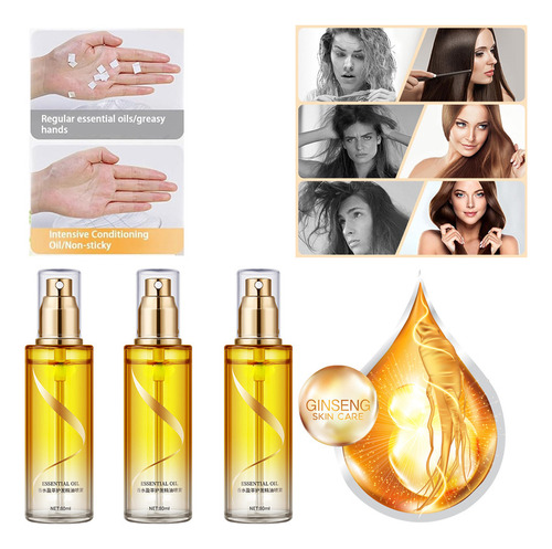 3 Piezas De Aceite Esencial For Alisar El Cabello, Perfume