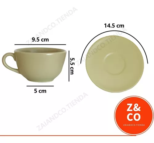 Taza Te Cafe Chica 5cm C/ Plato Ceramica Calidad Premium