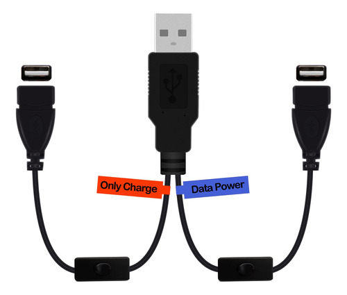 Motong Cable Divisor Usb A 2.0 Y Con Interruptor De Encendid