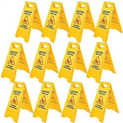 Bestequip Caution Wet Floor, Paquete De 12 Unidades, 25 PuLG