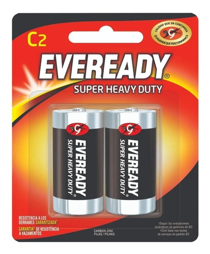 Pilas Zinc Carbon Eveready C 2 Super Heavy Duty