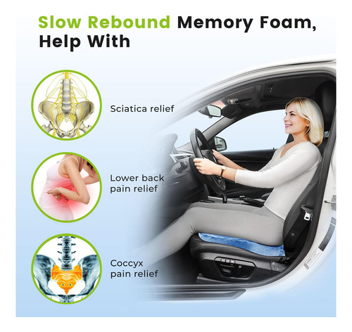 Cojin De Auto Cojín De Asiento En Forma De Cuña Para Automóv