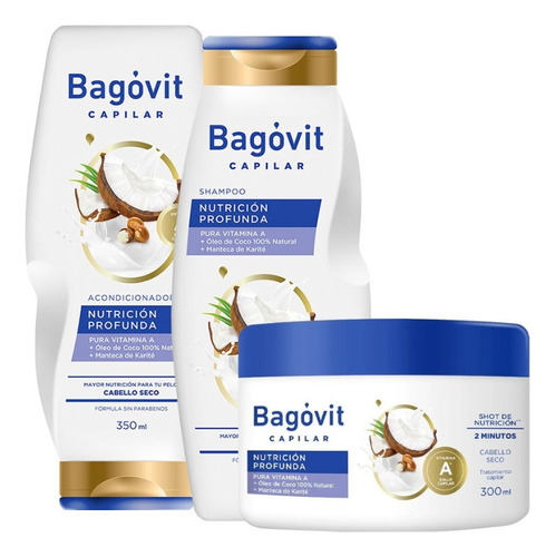 Kit Bagóvit Nutricion Profunda Shampo+acond+trat. Capilar