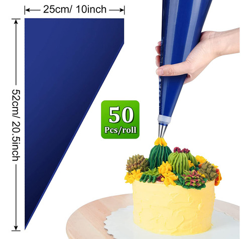 50 Bolsas De Pastelería Desechables Extra Grandes De 21 PuLG