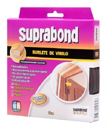 Burlete Autoadhesivo De Goma Espuma Doble Espesor Marrón X 3