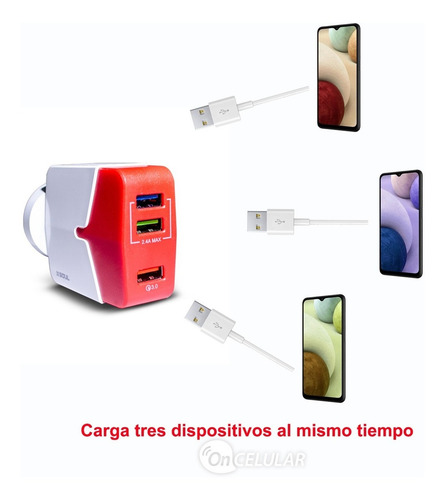 Imagen 4 de 9 de Cargador Carga Rapida 3a Tipo C Para Samsung A71 A70 A30 A31