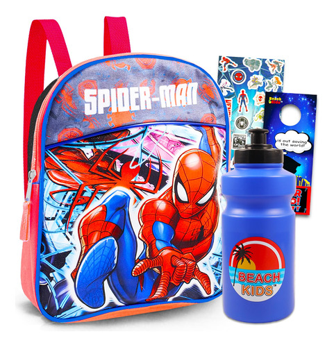 Spiderman School Bag Mini Mochila  - 4 Pc Bundle C