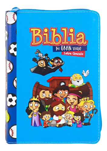 Biblia Mi Gran Viaje Letra Grande Manual C/cierre Azul- Ori.
