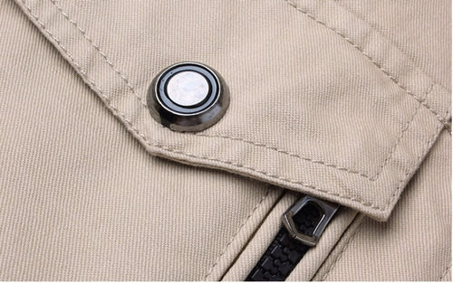 A Chaqueta Informal De Algodón Con Cremallera Y Cuello Alto