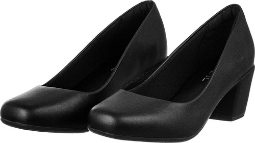 Sapato Feminino Scarpin Confort Salto Baixo Grosso Promoção