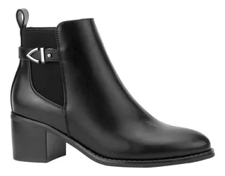 Bota Casual Tacon Medio Ancho Vi Line Negro Mujer 8802