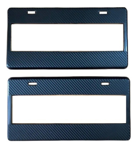 (2pz) Juego Par Porta Placas Universal Tipo Fibra De Carbono