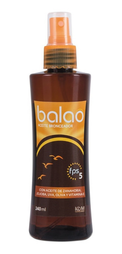 Aceite Bronceador Balao 240 Ml Zanahoria