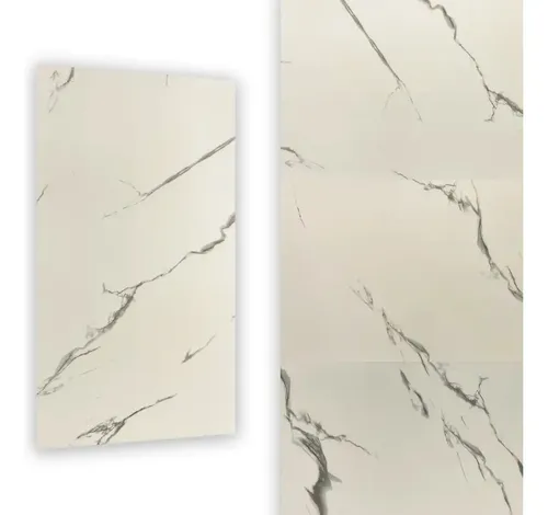 Placa Autoadhesiva Simil Marmol Porcelanato Pvc Vinilo Revestimiento Pared Decorativo Interior 30x60 Pack 10 Unidades 1.8m² Resistente Al Agua Vinilanato Lifewall LIWA-81022-1 Calacata