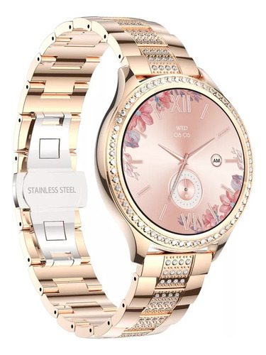 Smartwatch Mujer Multiusos (rose Gold & Silver)