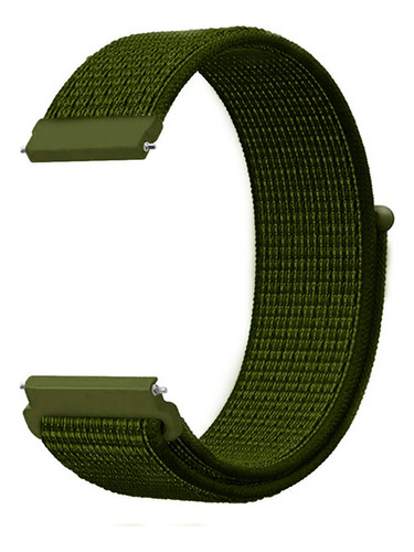 Pulseira Nylon Loop Encaixe Universal 22mm Todas As Cores Cor Verde Militar Largura 22 Mm