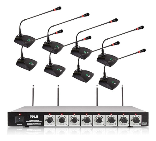 Sistema De Microfone Sem Fio Pyle 8 Channel - Micicão De Áud