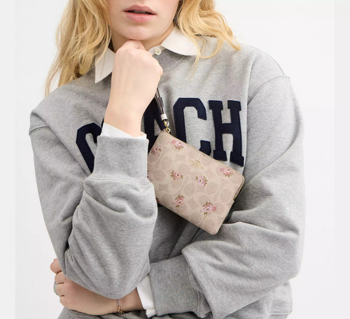 Monedero Coach Wristlet Signature Canvas With Floral Print
