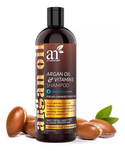 Champú Orgánico Natural De Aceite De Argán Artnaturals